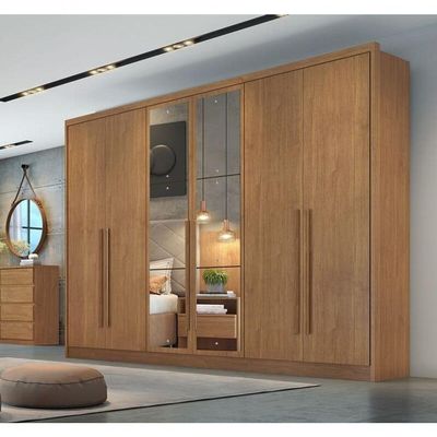 Guarda Roupa Casal Com Espelho 6 Portas 6 Gavetas - Robust -cumaru - Móveis Novo Horizonte