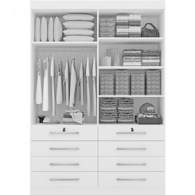 Guarda Roupa Solteiro 4 Portas 6 Gavetas - Mônaco-cinamomo/off White - Móveis D'doro