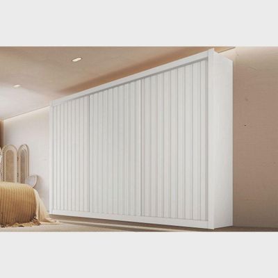 Guarda Roupa Ripado 3 Portas 6 Gavetas York-branco Europa