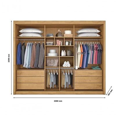 Guarda Roupa Casal 3 Portas Com Espelho - Athenas -peroba - Móveis Europa