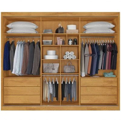 Guarda Roupa Casal 3 Portas Com Espelho - Athenas -peroba - Móveis Europa