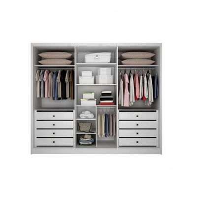 Guarda Roupa Casal 6 Portas 8 Gavetas - Maldivas-branco - Móveis Horizonte