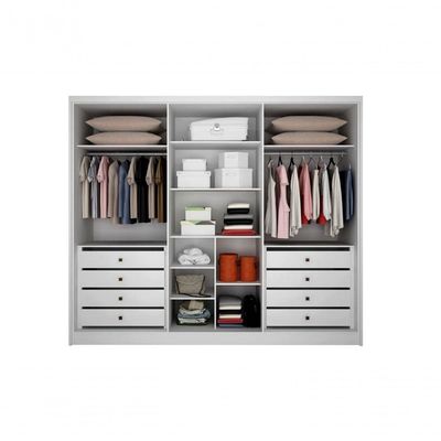 Guarda Roupa Casal 6 Portas 8 Gavetas - Maldivas-branco - Móveis Horizonte