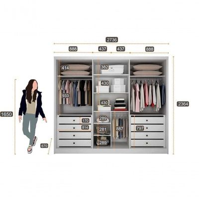 Guarda Roupa Casal 6 Portas 8 Gavetas - Maldivas-branco - Móveis Horizonte