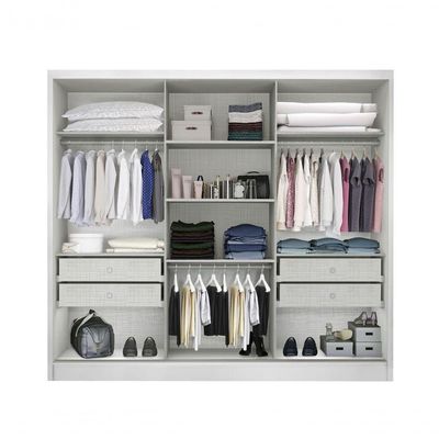 Guarda Roupa Casal Com Espelho 3 Portas 4 Gavetas - Arezzo Plus-branco - Móveis Horizonte