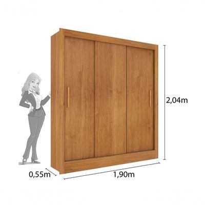 Guarda Roupa Casal 3 Portas 4 Gavetas - Valencia-cinamomo - Tcil Móveis