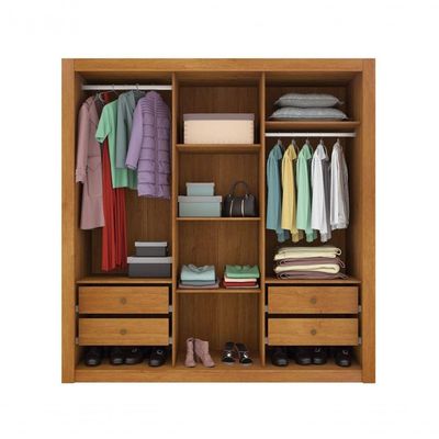Guarda Roupa Casal 3 Portas 4 Gavetas - Valencia-cinamomo - Tcil Móveis
