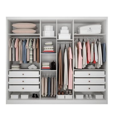 Guarda Roupa Casal 100% Mdf 6 Portas 6 Gavetas - Robust -branco - Móveis Horizonte