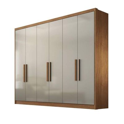 Guarda Roupa Casal 100% Mdf 6 Portas 6 Gavetas - Rizon -cumaru-fendi - Móveis Horizonte