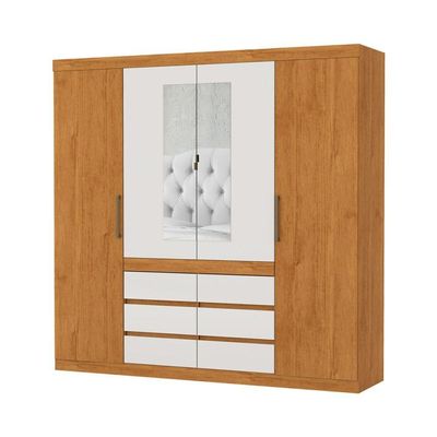 Guarda Roupa 4 Portas 6 Gavetas 2 Espelhos Xline -grand Line