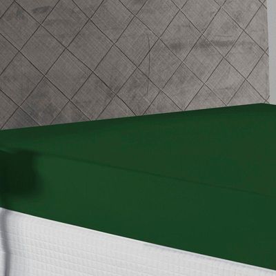Lençol Com Elástico King Nobre 1 Peça 30cm De Altura Malha 100% Algodão - Verde-bandeira