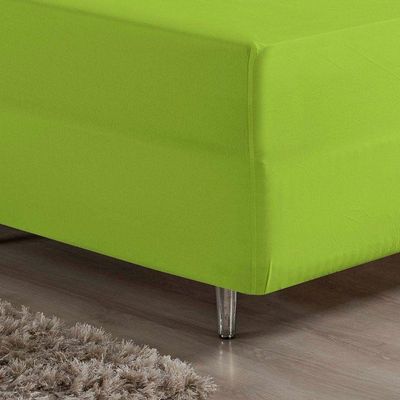 Lençol Com Elástico King Nobre 1 Peça Luva De Box 55cm De Altura Malha 100% Algodão - Pistache