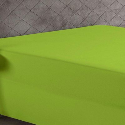 Lençol Com Elástico King Nobre 1 Peça Luva De Box 55cm De Altura Malha 100% Algodão - Pistache