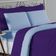 Kit Edredom Dupla Face + Jogo De Lençol King Nobre 7 Peças Malha 100% Algodão - Roxo / Azul-bebê
