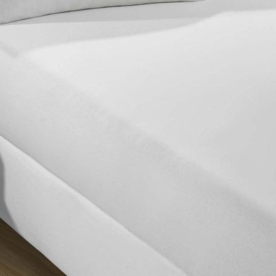Lençol Casal Queen Liverpool Com Elástico Avulso 1 Peça Tecido Malha Fio 30/1 Penteado 100% Algodão - Branco