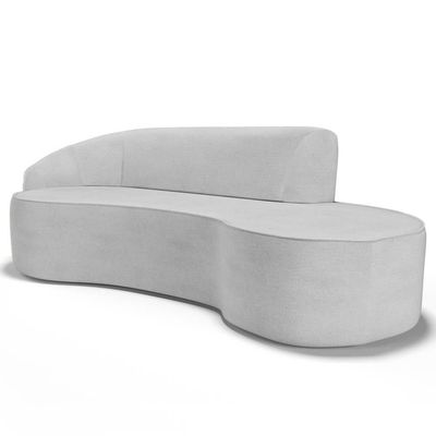 Sofá Living 2 Lugares 180cm Braço Esquerdo Mozart D06 Linho Cinza - Mpozenato