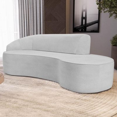 Sofá Living 2 Lugares 180cm Braço Esquerdo Mozart D06 Linho Cinza - Mpozenato