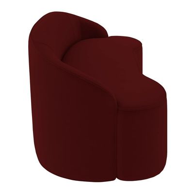 Sofá 5 Lugares Para Sala De Estar Living 280cm Theo D06 Veludo Bordô - Mpozenato