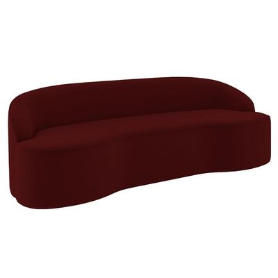 Sofá 5 Lugares Para Sala De Estar Living 280cm Theo D06 Veludo Bordô - Mpozenato
