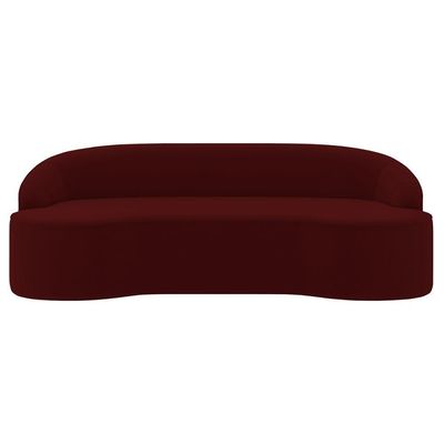 Sofá 5 Lugares Para Sala De Estar Living 280cm Theo D06 Veludo Bordô - Mpozenato