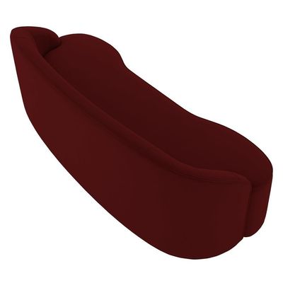 Sofá 5 Lugares Para Sala De Estar Living 280cm Theo D06 Veludo Bordô - Mpozenato