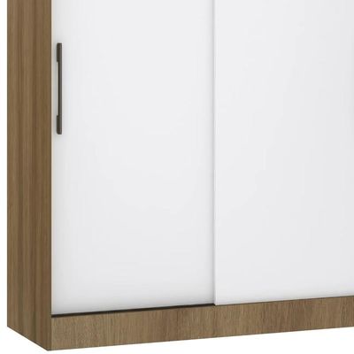Guarda Roupa Solteiro 135cm 2 Portas 3 Gavetas Delphi Avelã/branco L01 - Mpozenato