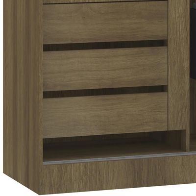 Guarda Roupa Solteiro 135cm 2 Portas 3 Gavetas Delphi Avelã/branco L01 - Mpozenato