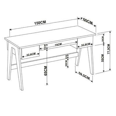 Escrivaninha Retangular Trend Contemporâneo 3 Gavetas MDF Branco