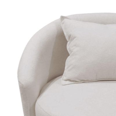 Poltrona Bella Decorativa para Sala e Recepção em Bouclé com Almofada Off White