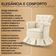 Poltrona Amamentação Descanso Balanço Confortável Quarto Cadeira Sala Leitura Corino Rosa