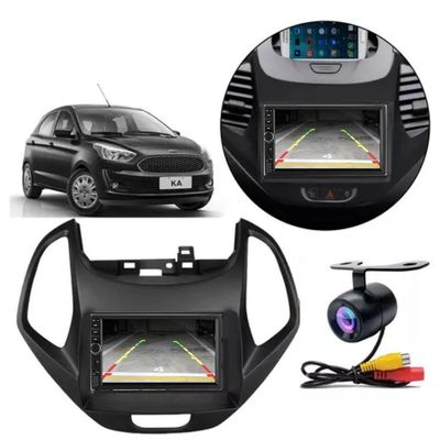 Central Multimídia 2 Din Mp5 Ford Ka-ka+ Câmera Moldura Pt