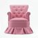Poltrona Balanço Amentação Quarto Confortável Descanso Sala Leitura Suede Rosa