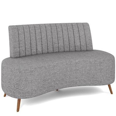 Sofá Chaise Living 2 Lugares 135cm Para Sala Cayman K01 Linho Cinza