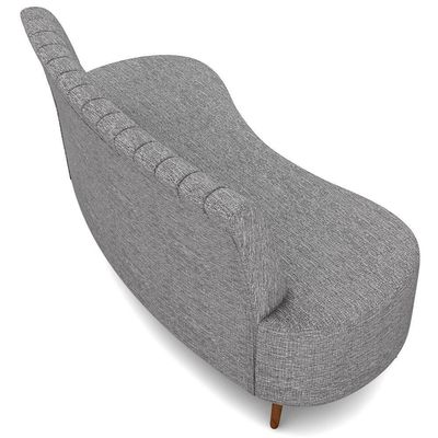 Sofá Chaise Living 2 Lugares 135cm Para Sala Cayman K01 Linho Cinza
