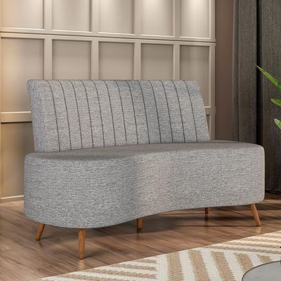 Sofá Chaise Living 2 Lugares 135cm Para Sala Cayman K01 Linho Cinza