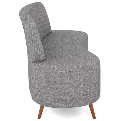 Sofá Chaise Living 2 Lugares 135cm Para Sala Cayman K01 Linho Cinza