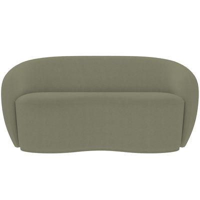 Sofá 3 Lugares 180cm Sala De Estar Living Oscar K01 Bouclê Verde