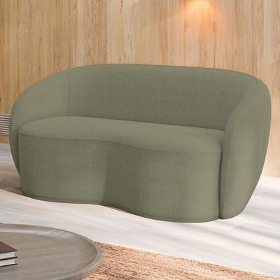 Sofá 3 Lugares 180cm Sala De Estar Living Oscar K01 Bouclê Verde
