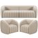 Kit Sofá 5 Lugares Para Sala 332cm Com 02 Poltronas Lazio M03 Veludo Bege - Lyam Decor