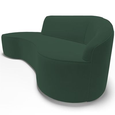 Sofá 4 Lugares Curvo Living Firenze Direito D02 Veludo Verde Musgo 280cm C-303 - Lyam