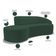 Sofá 4 Lugares Curvo Living Firenze Direito D02 Veludo Verde Musgo 280cm C-303 - Lyam