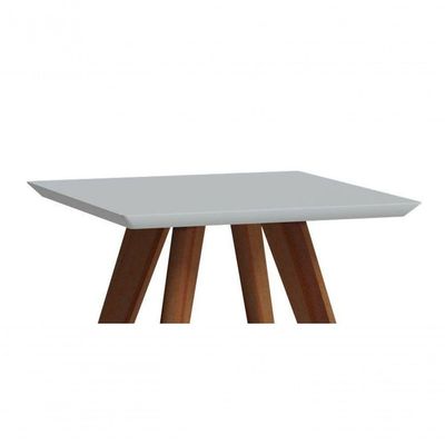 Mesa Lateral Classic Quadrada Branco Acetinado - Imcal Móveis