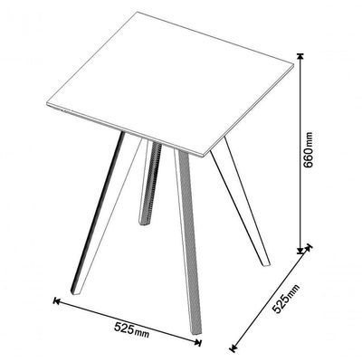 Mesa Lateral Classic Quadrada Branco Acetinado - Imcal Móveis