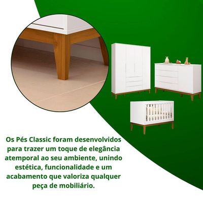 Jogo De Quarto Classic Elfe Sapateira Branco Fosco - Moveisaqui
