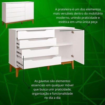 Jogo De Quarto Classic Elfe Sapateira Branco Fosco - Moveisaqui