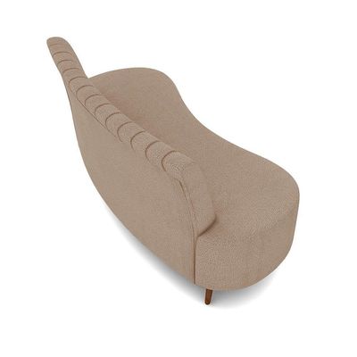 Sofá 2 Lugares Living 135cm Pé Palito Maraú Bouclê K01 - D'rossi Cor Creme