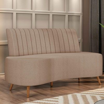 Sofá 2 Lugares Living 135cm Pé Palito Maraú Bouclê K01 - D'rossi Cor Creme