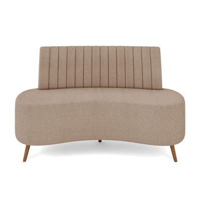 Sofá 2 Lugares Living 135cm Pé Palito Maraú Bouclê K01 - D'rossi Cor Creme