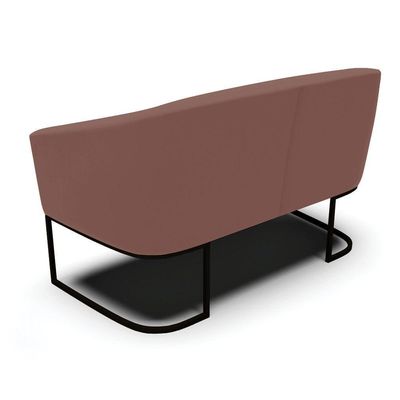 Sofá Namoradeira E Poltrona Base Industrial Preto Stella Veludo D03 - D'rossi Cor Rose