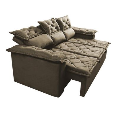 Sofá 3 Lugares Retrátil E Reclinável Cama Inbox Compact